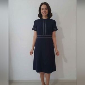 Homeyee Black White Contrast A Line Short Sleeve Minimalist Dress NWT Size 6